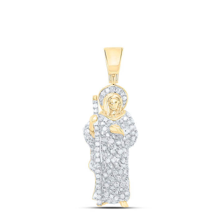 14kt Yellow Gold Men's Diamond Charm 3/8 ctw - view 2