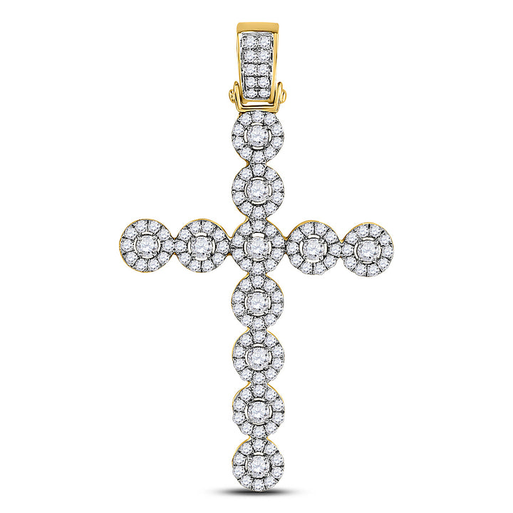 14kt Yellow Gold Men's Diamond Cross Charm 2 ctw - view 2