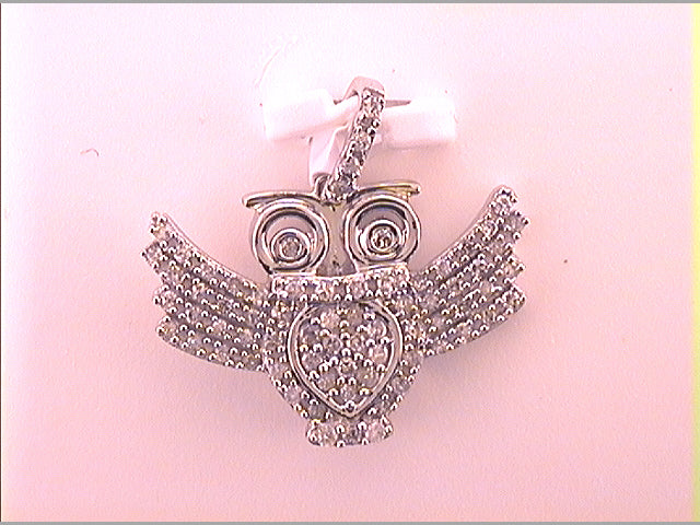 10kt White Gold Women's Diamond Pendant 1/4 ctw