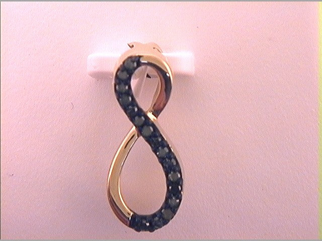 10kt Yellow Gold Women's Color Enhanced Blue Diamond Infinity Fashion Pendant 1/10 ctw