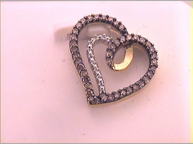 10kt Yellow Gold Women's Brown Diamond Pendant 1/5 ctw