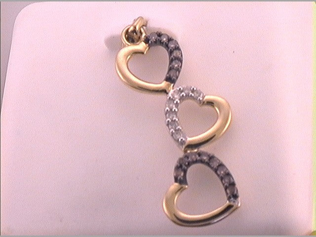 10kt Yellow Gold Women's Brown Diamond Pendant 1/6 ctw