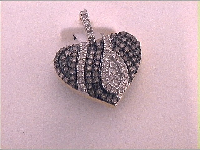 10kt Yellow Gold Women's Brown Diamond Pendant 1/3 ctw