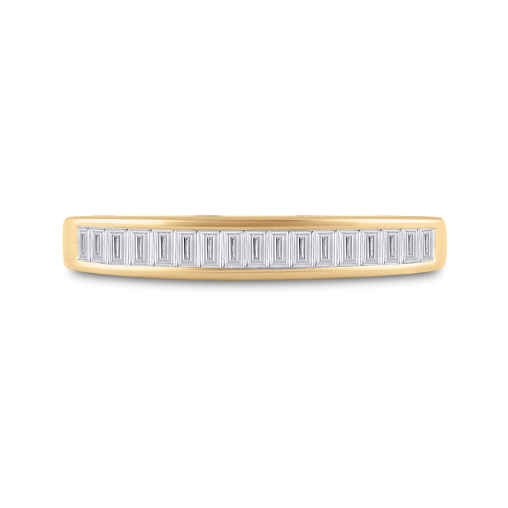 10kt Yellow Gold Womens Baguette Diamond Wedding Band Ring 1/4 Cttw