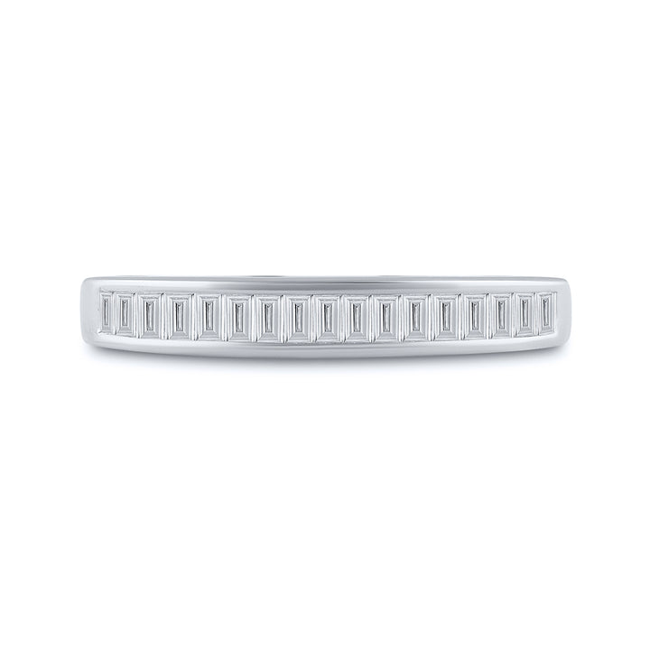14kt White Gold Womens Baguette Diamond Wedding Band Ring 1/4 Cttw