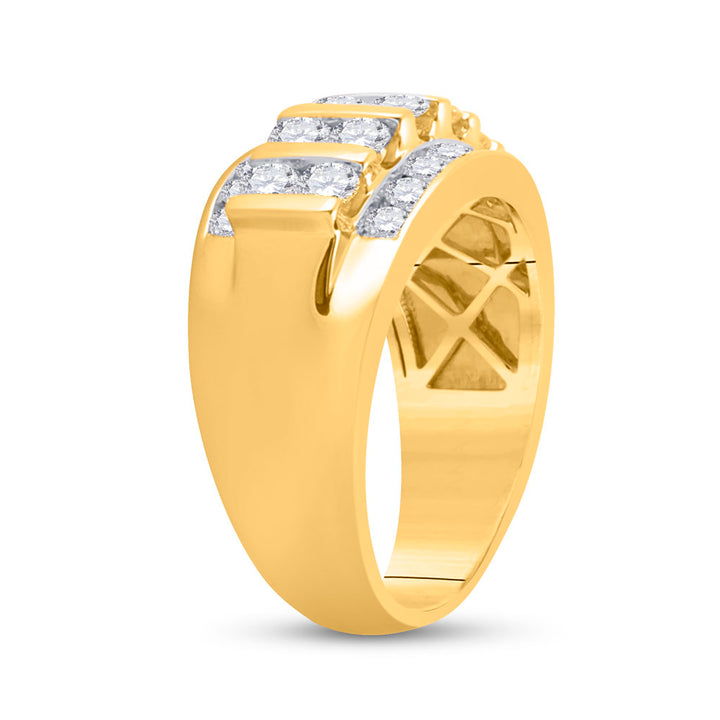 14kt Yellow Gold Mens Round Diamond Wedding Channel Set Band Ring 2.00 Cttw