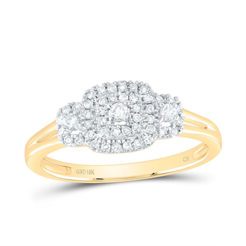 10kt Yellow Gold Womens Round Diamond Solitaire Bridal Wedding Engagement Ring 1/4 Cttw