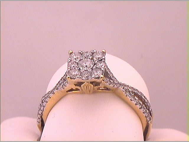 14kt Yellow Gold Womens Round Diamond Bridal Wedding Engagement Ring Band Set 5/8 Cttw