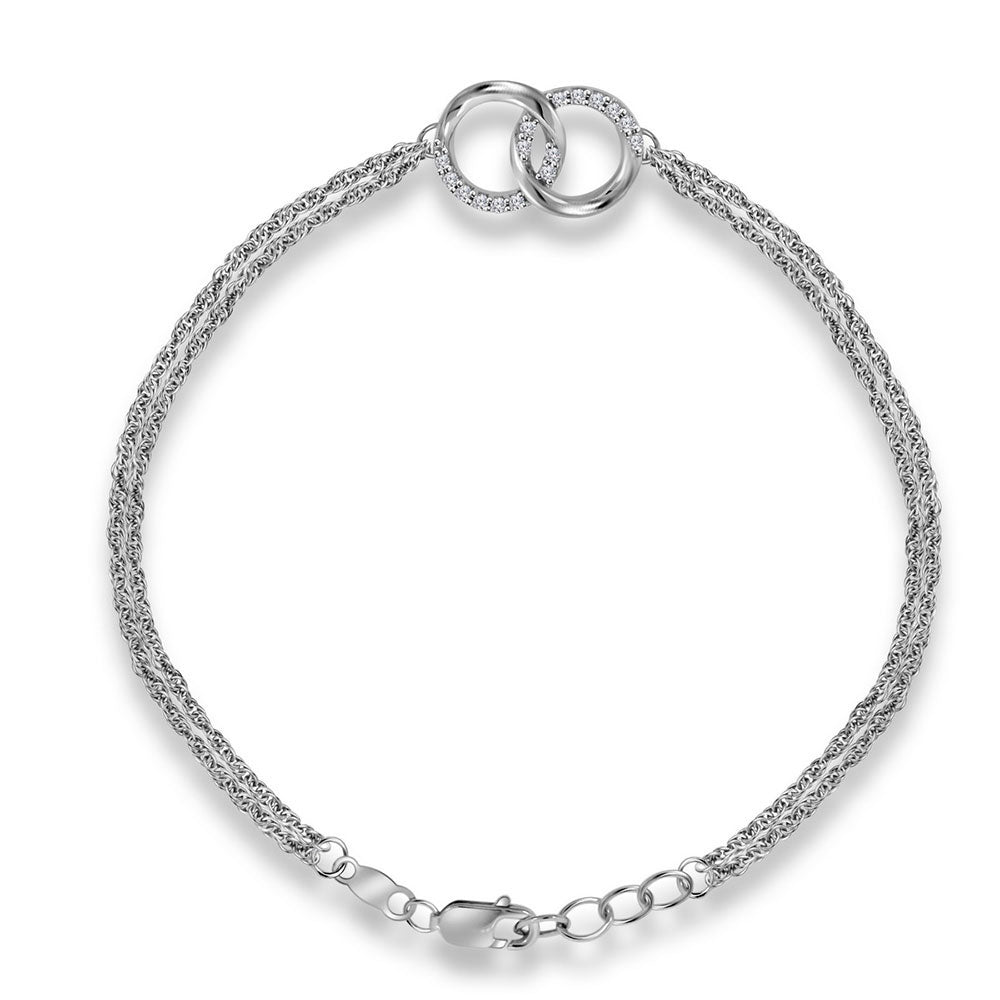 Sterling Silver Women's Diamond Bracelet 1/10 ctw - view 2