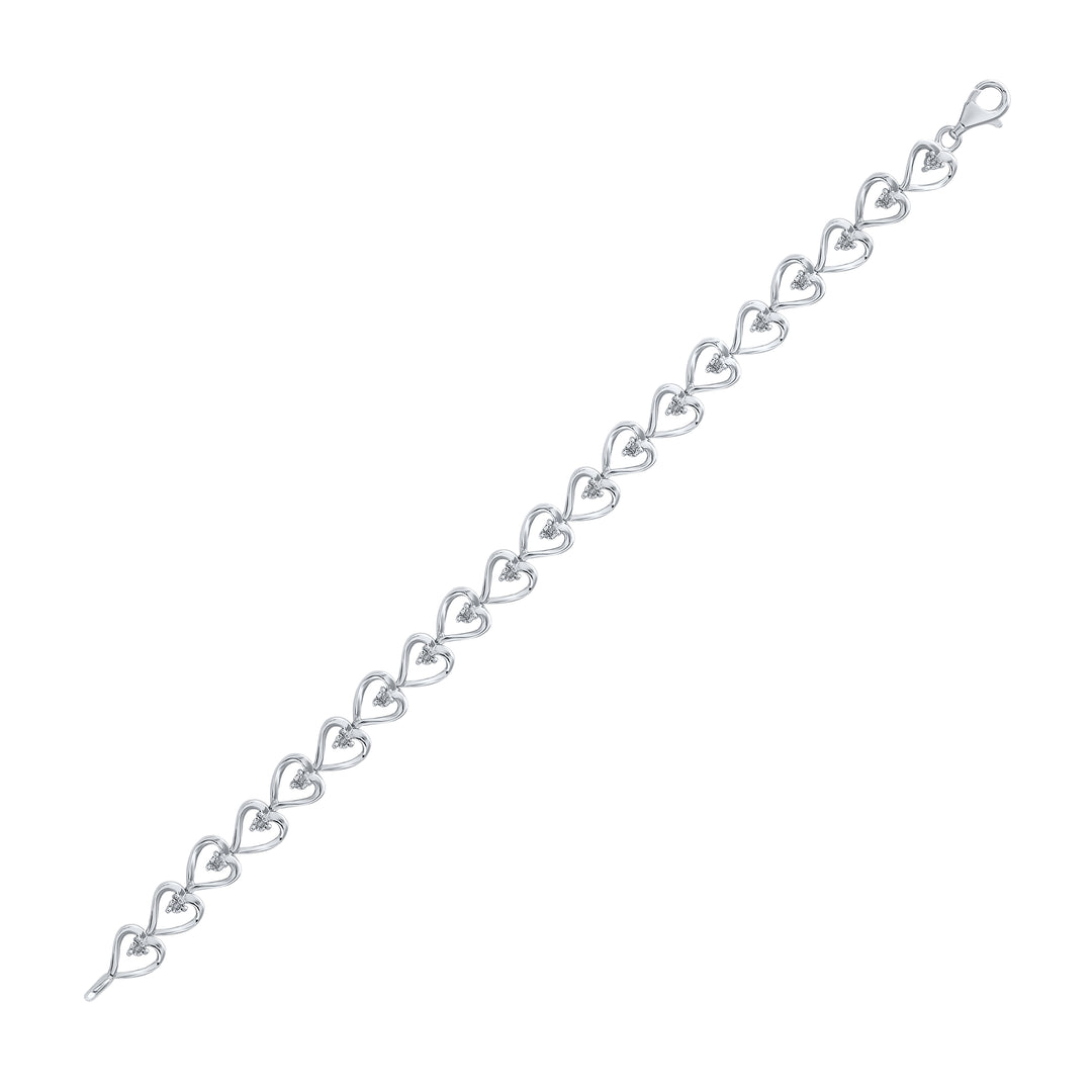 Sterling Silver Women's Diamond Bracelet 1/10 ctw