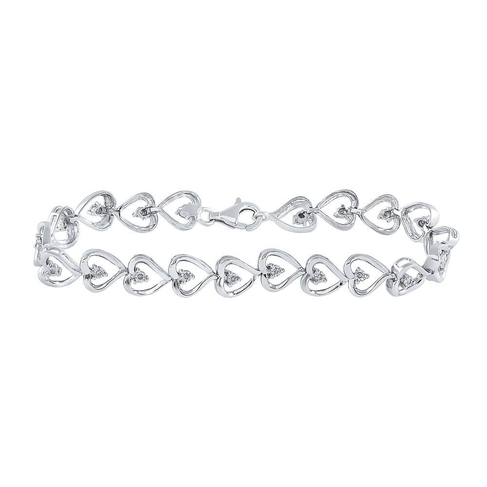 Sterling Silver Women's Diamond Bracelet 1/10 ctw - view 2