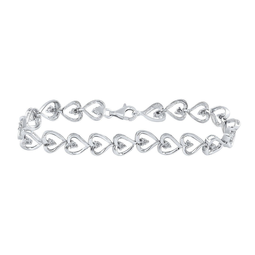 Sterling Silver Women's Diamond Bracelet 1/10 ctw - view 2