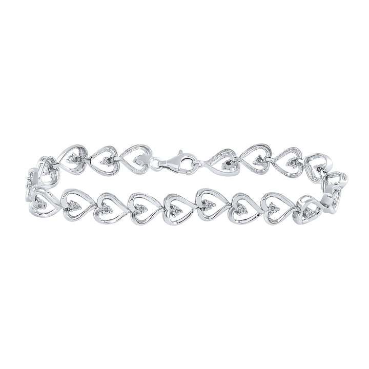 Sterling Silver Women's Diamond Bracelet 1/10 ctw - view 2
