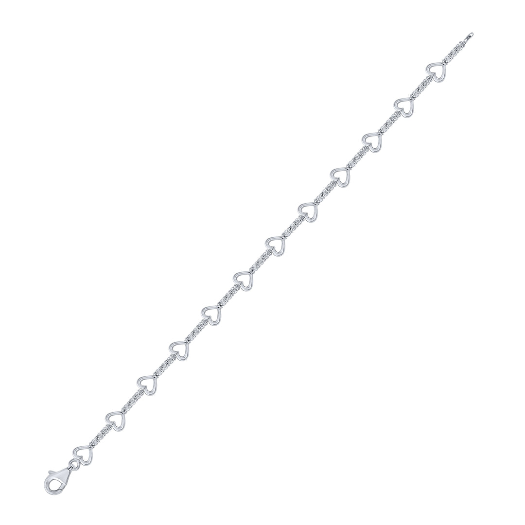 Sterling Silver Women's Diamond Bracelet 1/10 ctw
