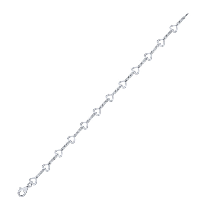 Sterling Silver Women's Diamond Bracelet 1/10 ctw