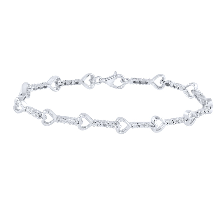 Sterling Silver Women's Diamond Bracelet 1/10 ctw - view 2