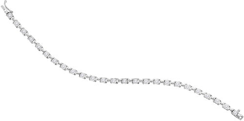 Sterling Silver Women's Diamond Mom Mother Bracelet 1 ctw - view 2
