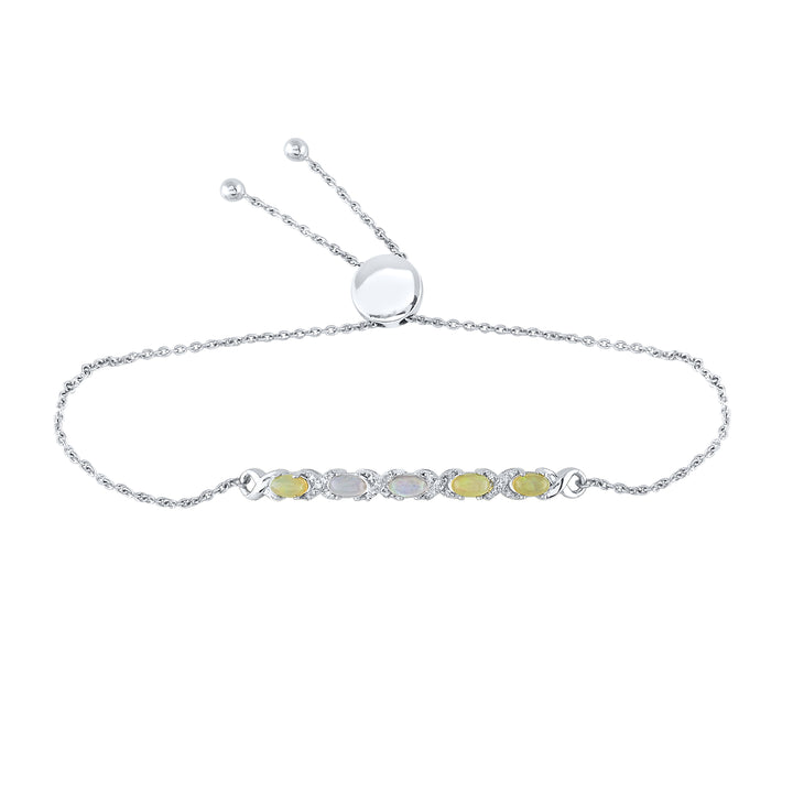 Sterling Silver Women's Diamond X and O Bolo Bracelet 1 ctw - view 2