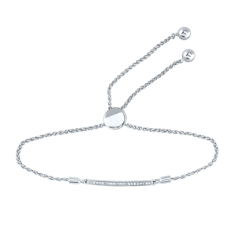 Sterling Silver Women's Diamond Bracelet 1/10 ctw