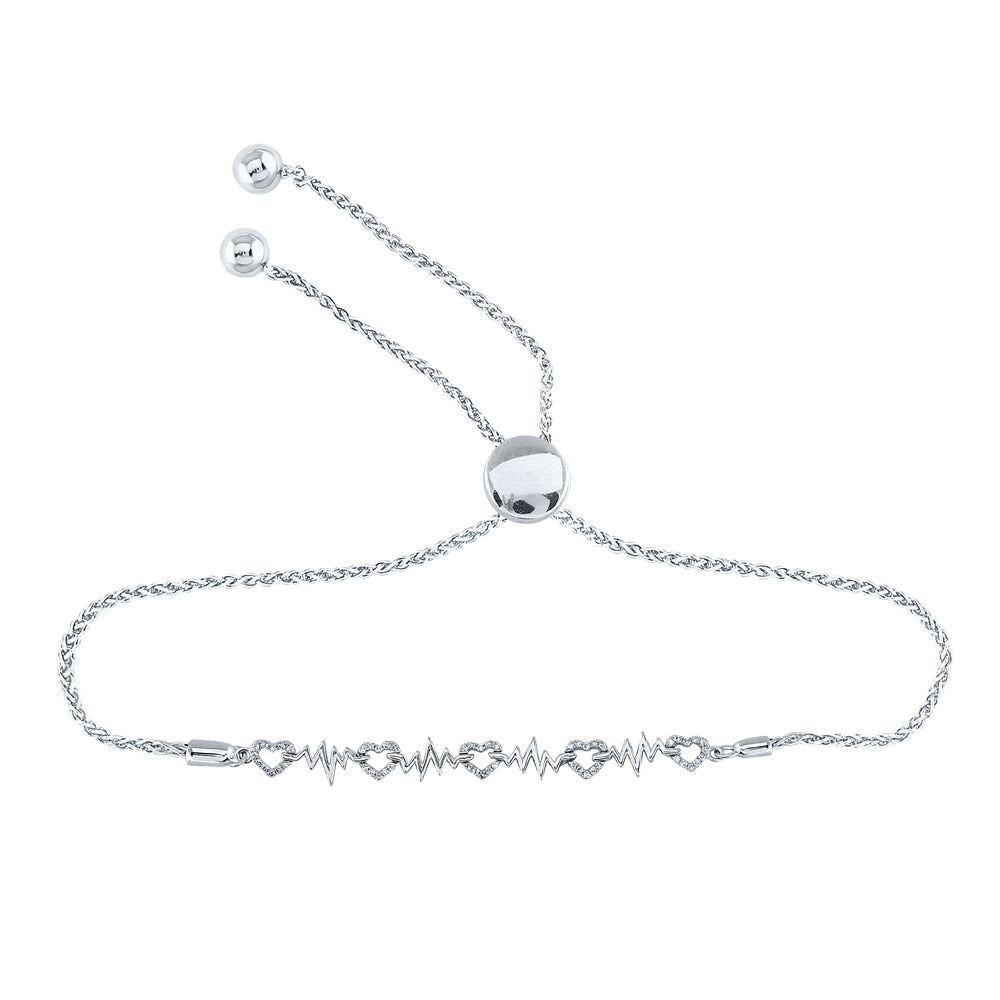 Sterling Silver Women's Diamond Bracelet 1/6 ctw