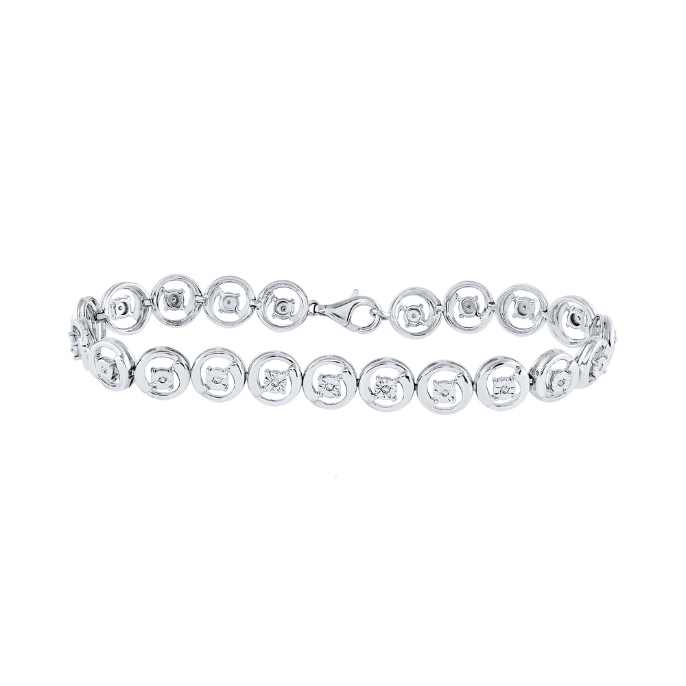 Sterling Silver Women's Diamond Bracelet 1/6 ctw - view 3