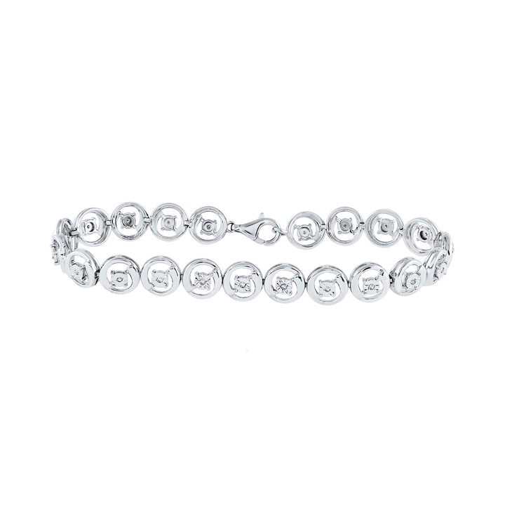 Sterling Silver Women's Diamond Bracelet 1/6 ctw - view 3