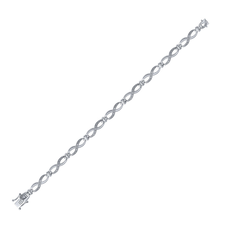 Sterling Silver Women's Diamond Bracelet 1/10 ctw