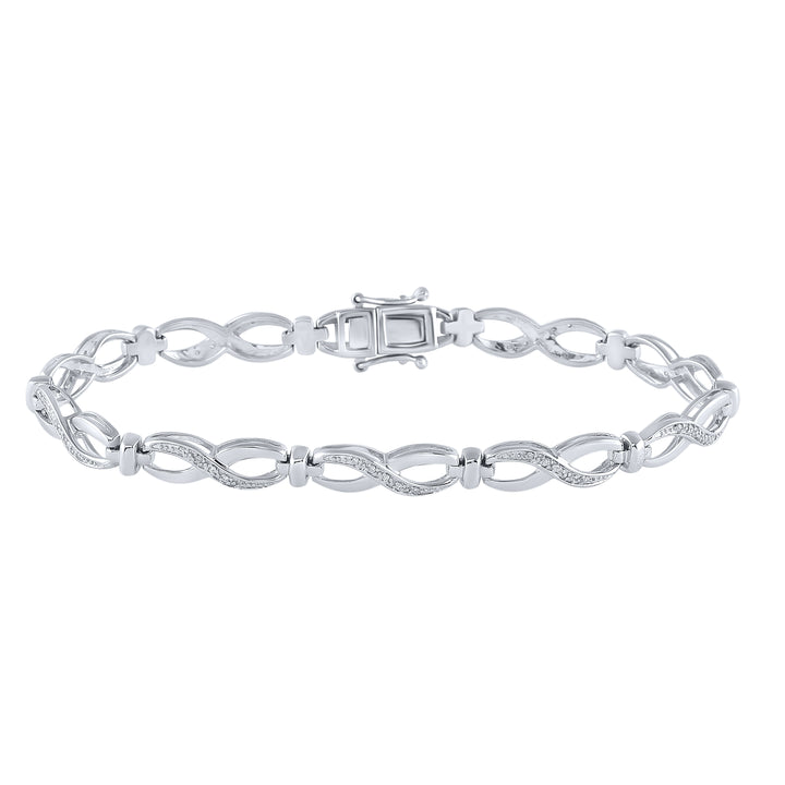 Sterling Silver Women's Diamond Bracelet 1/10 ctw - view 2
