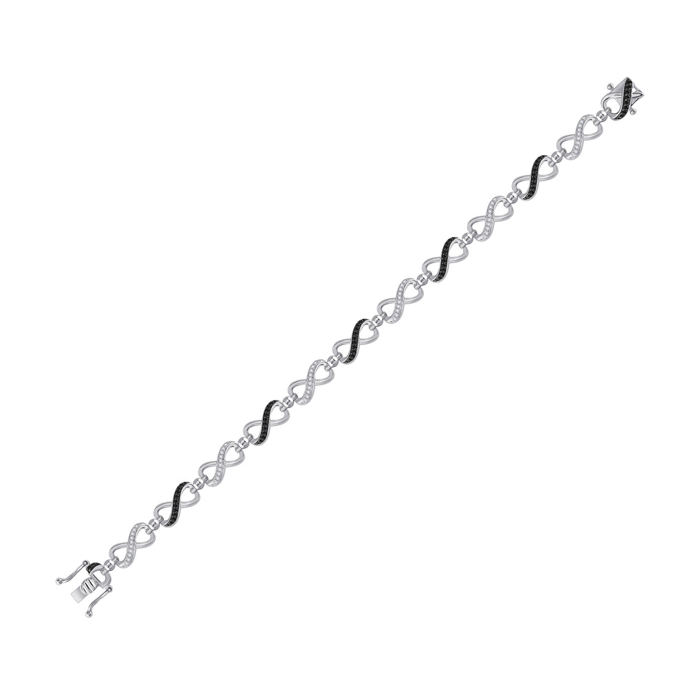 Sterling Silver Women's Colored Black Diamond Bracelet 1/3 ctw - view 2