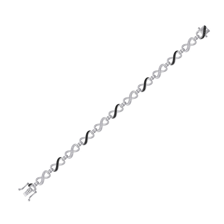 Sterling Silver Women's Colored Black Diamond Bracelet 1/3 ctw - view 2