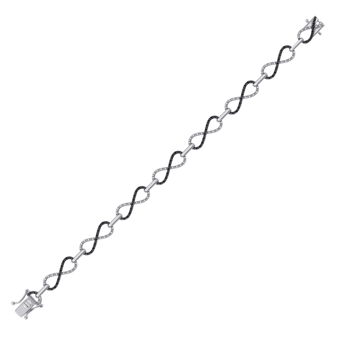 Sterling Silver Women's Colored Black Diamond Bracelet 1/2 ctw