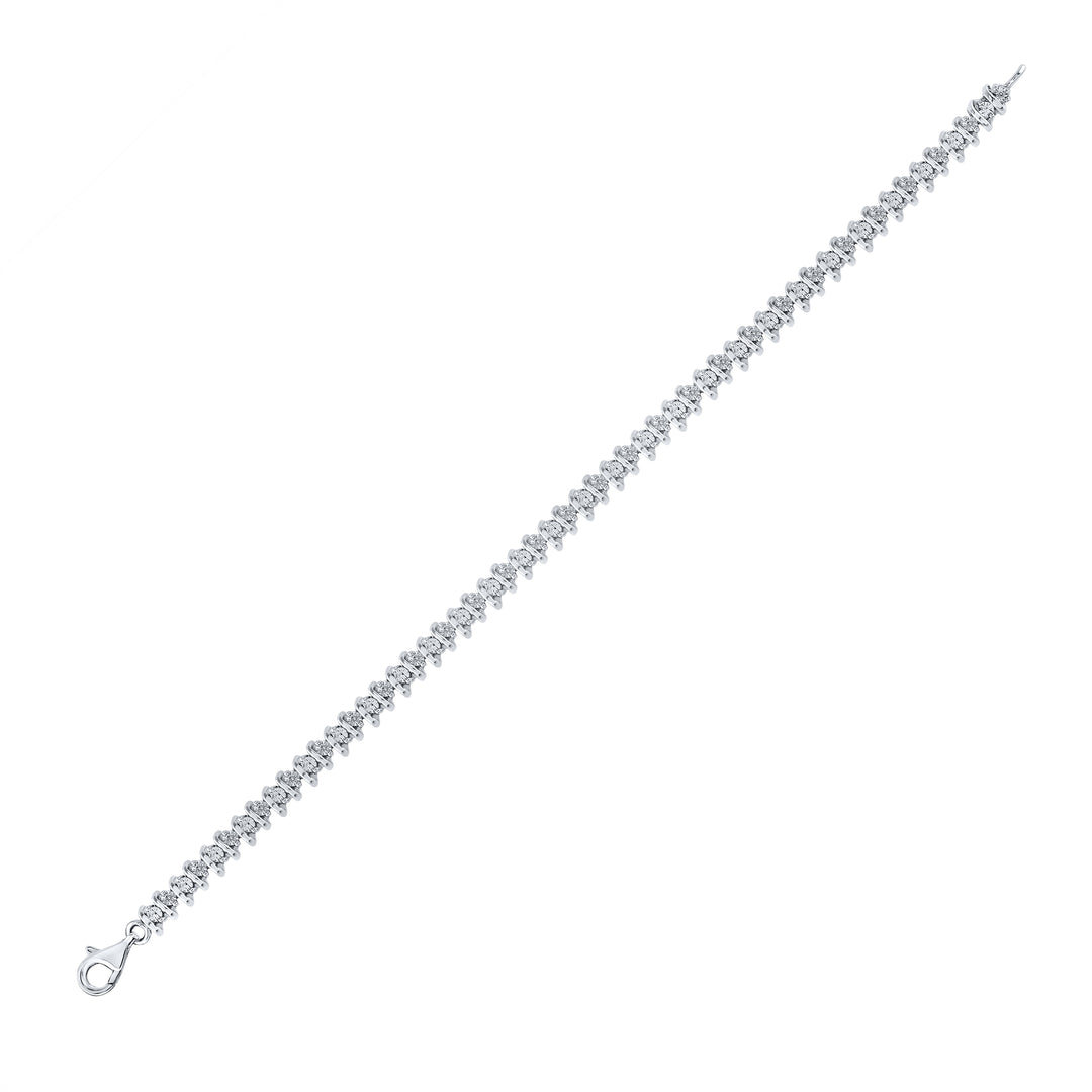 Sterling Silver Women's Diamond Bracelet 1/10 ctw