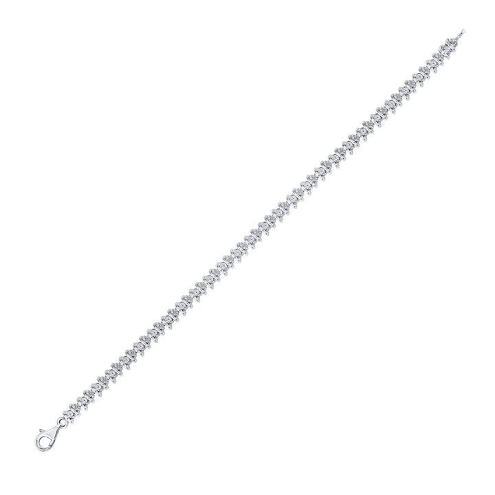 Sterling Silver Women's Diamond Bracelet 1/10 ctw