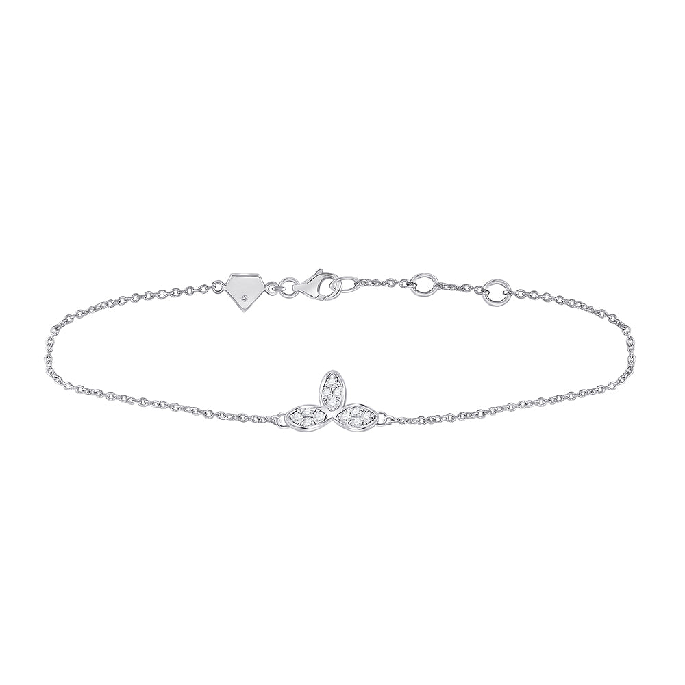 Sterling Silver Women's Diamond Bracelet 1/20 ctw