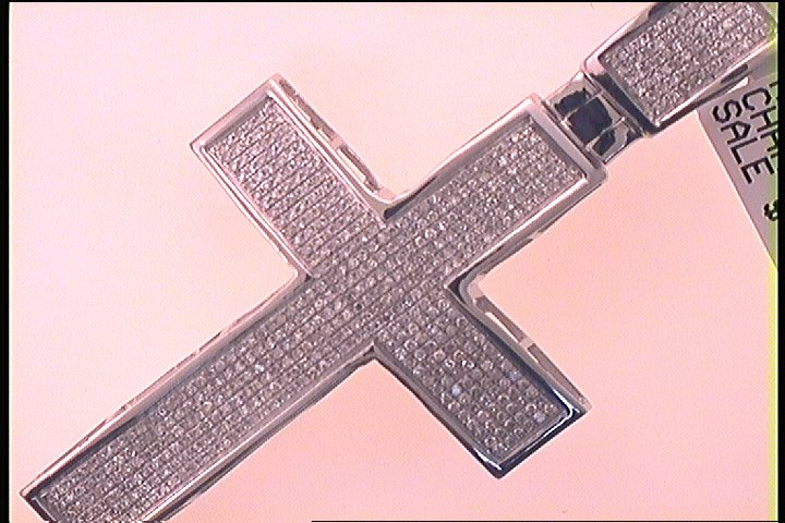 Sterling Silver Diamond Cross Pendant 7/8 ctw