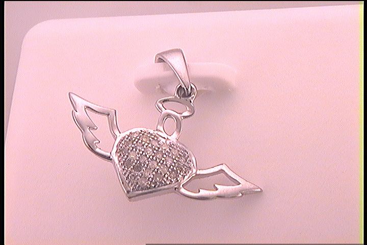 Sterling Silver Diamond Micro-Pave Pendant 1/10 ctw