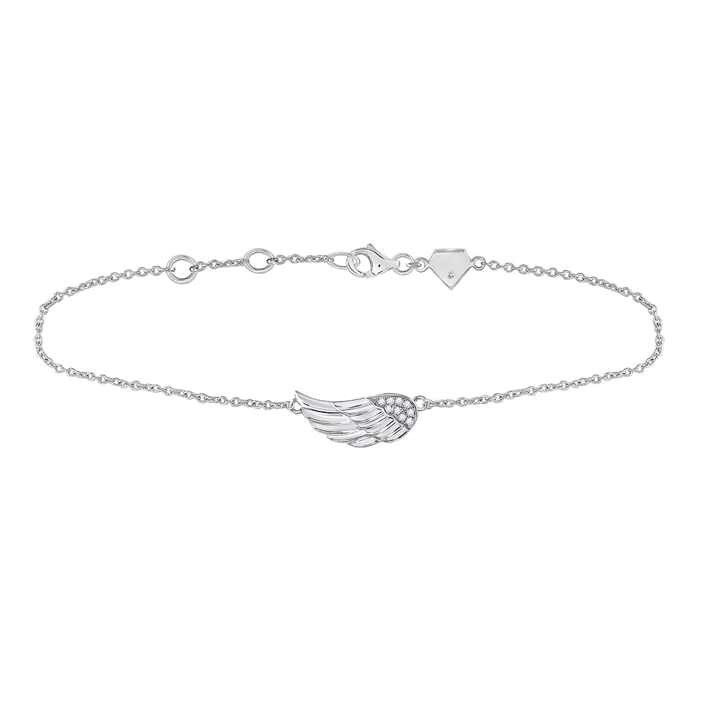 Sterling Silver Women's Diamond Bracelet 1/20 ctw