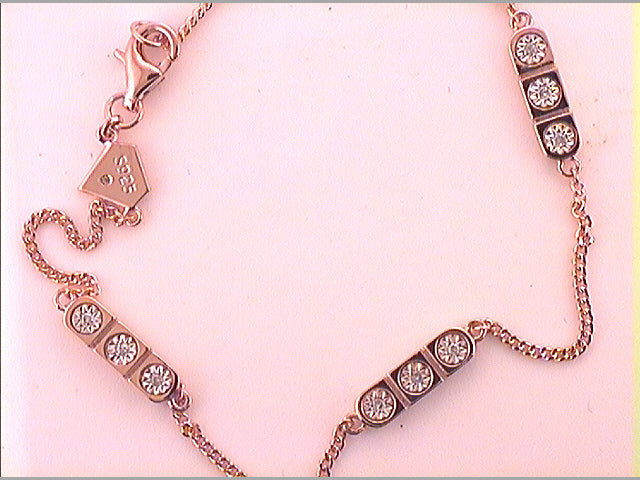 Rose-tone Sterling S Women's Diamond Bracelet 1/10 ctw
