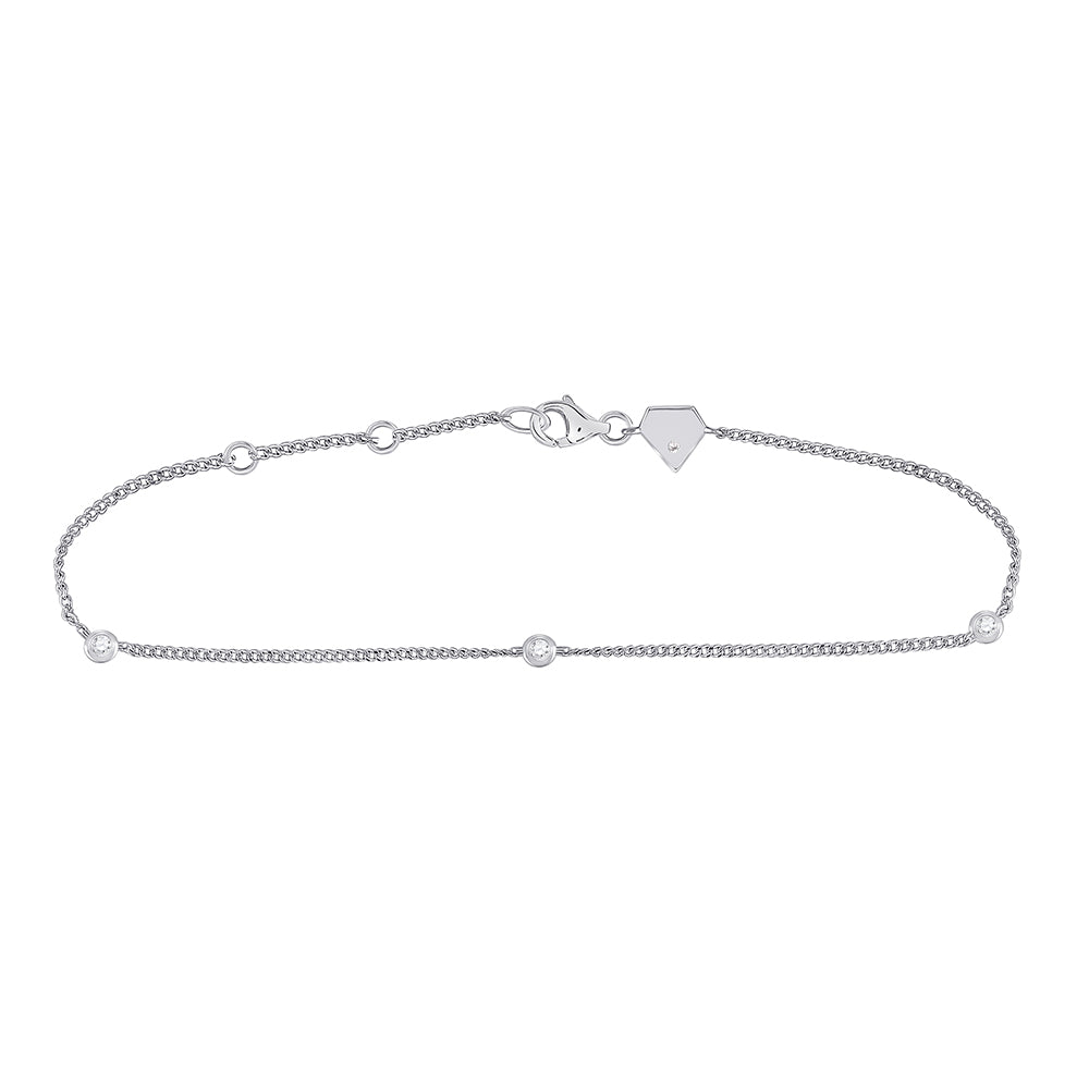 Sterling Silver Women's Diamond Bracelet 1/10 ctw