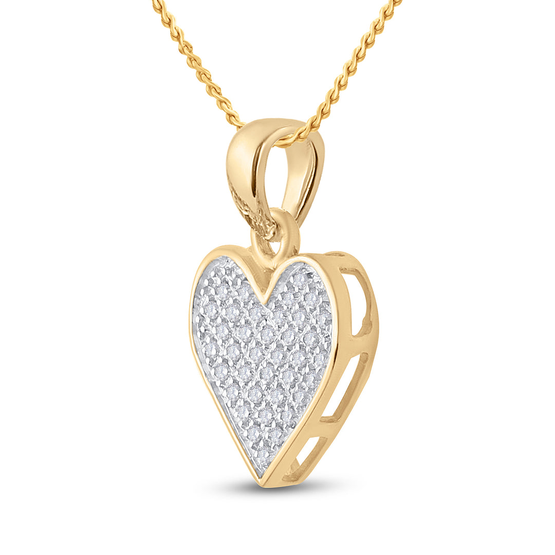 Yellow-tone Sterling Women's Diamond Heart Pendant 1/10 ctw
