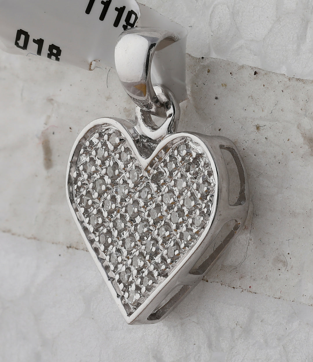 Sterling Silver Women's Diamond Heart Pendant 1/10 ctw