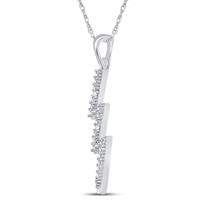 Sterling Silver Women's Diamond-accent Lightning Bolt Pendant .01 ctw