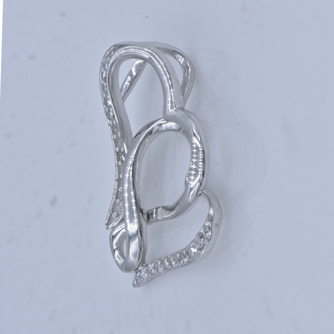 Sterling Silver Women's Diamond Heart Pendant 1/20 ctw