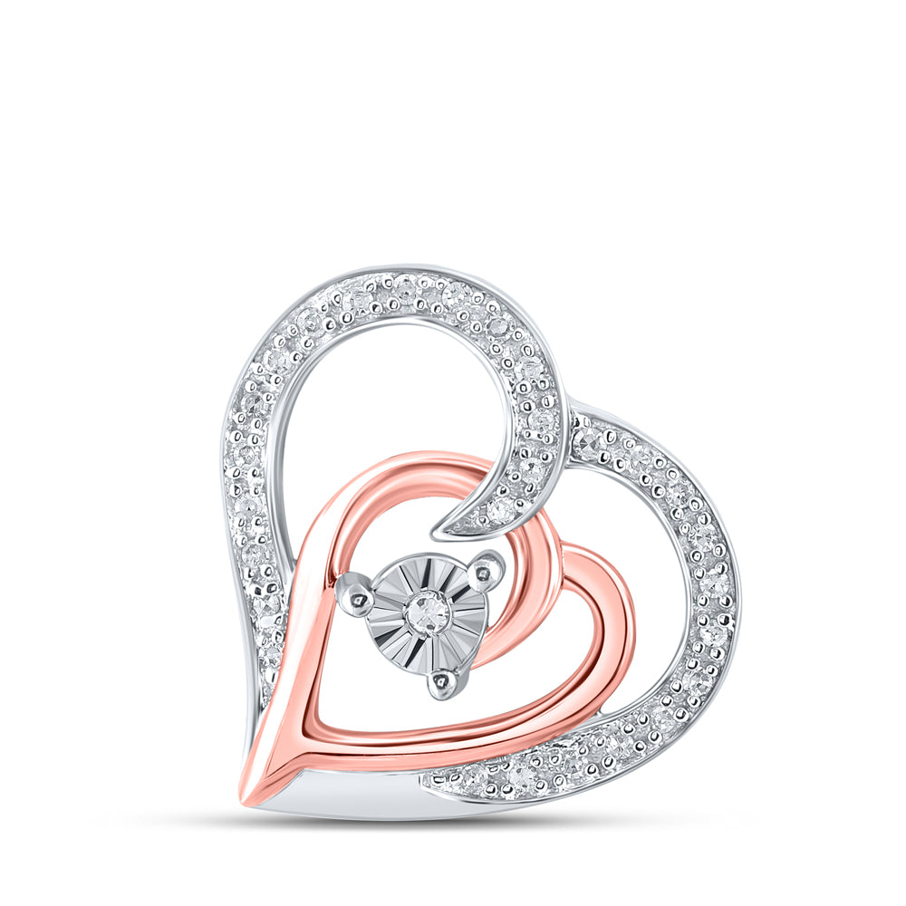 Sterling Silver Women's Diamond Pendant 1/10 ctw