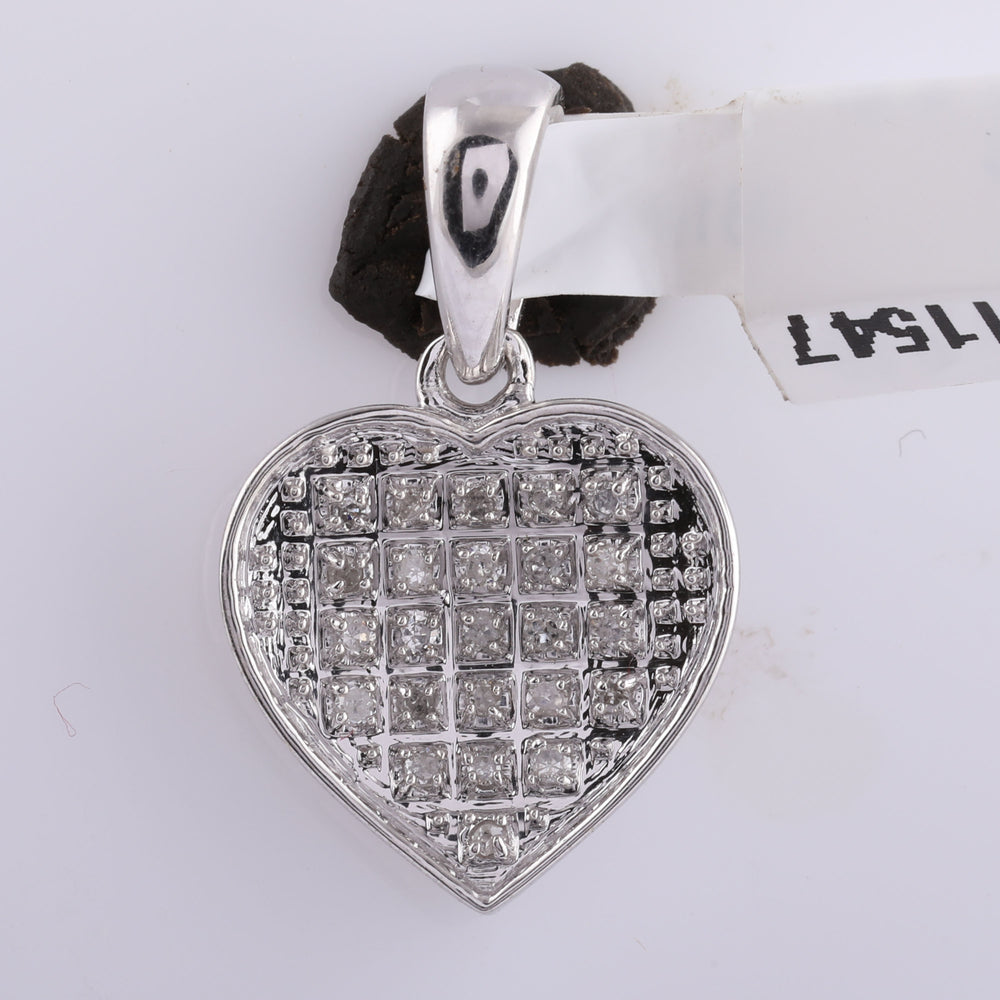 Sterling Silver Women's Diamond Micro-Pave Pendant 1/20 ctw - view 2