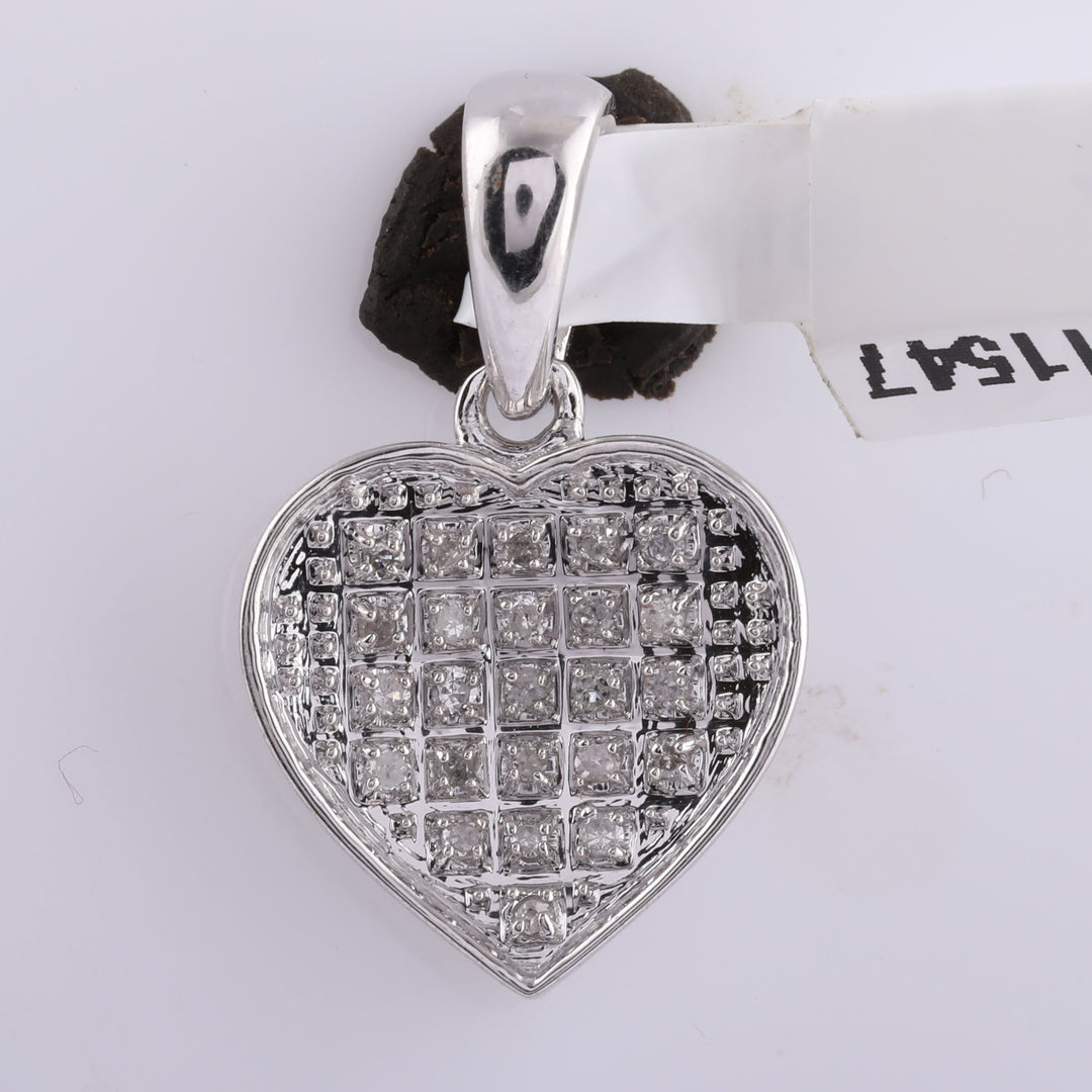 Sterling Silver Women's Diamond Micro-Pave Pendant 1/20 ctw - view 2