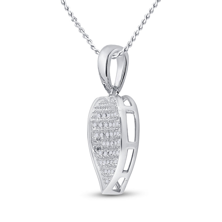 Sterling Silver Women's Diamond Micro-Pave Pendant 1/6 ctw