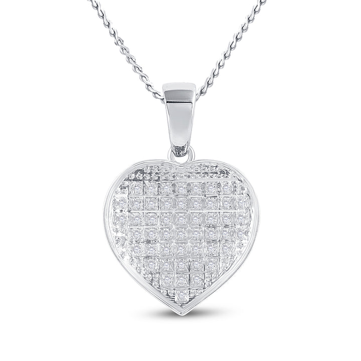 Sterling Silver Women's Diamond Micro-Pave Pendant 1/6 ctw - view 2