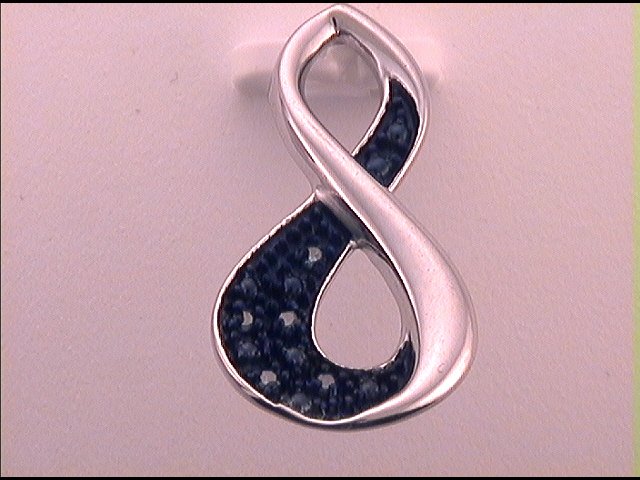 Sterling Silver Women's Colored Blue Diamond Pendant 1/20 ctw