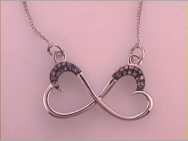 Sterling Silver Women's Diamond Infinity Pendant Necklace 1/10 ctw